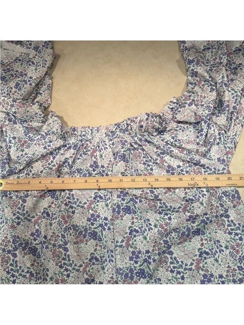 SHEIN Women’s Floral Bell Sleeve Loose Fit Top Size Medium - Picture 5 of 8